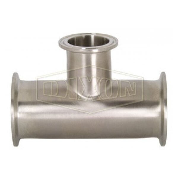 Clamp Reducing Tee, 2-1/2 x 2 in, 316L SS, Domestic